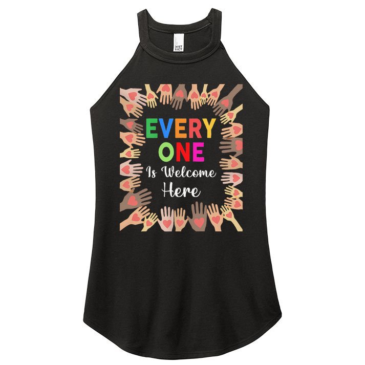 Everyone Is Welcome Here Hand Idaho Teacher Women's Perfect Tri Rocker Tank