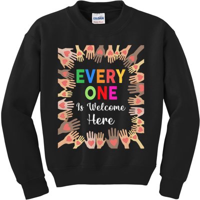 Everyone Is Welcome Here Hand Idaho Teacher Kids Sweatshirt