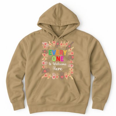 Everyone Is Welcome Here Hand Idaho Teacher Hoodie