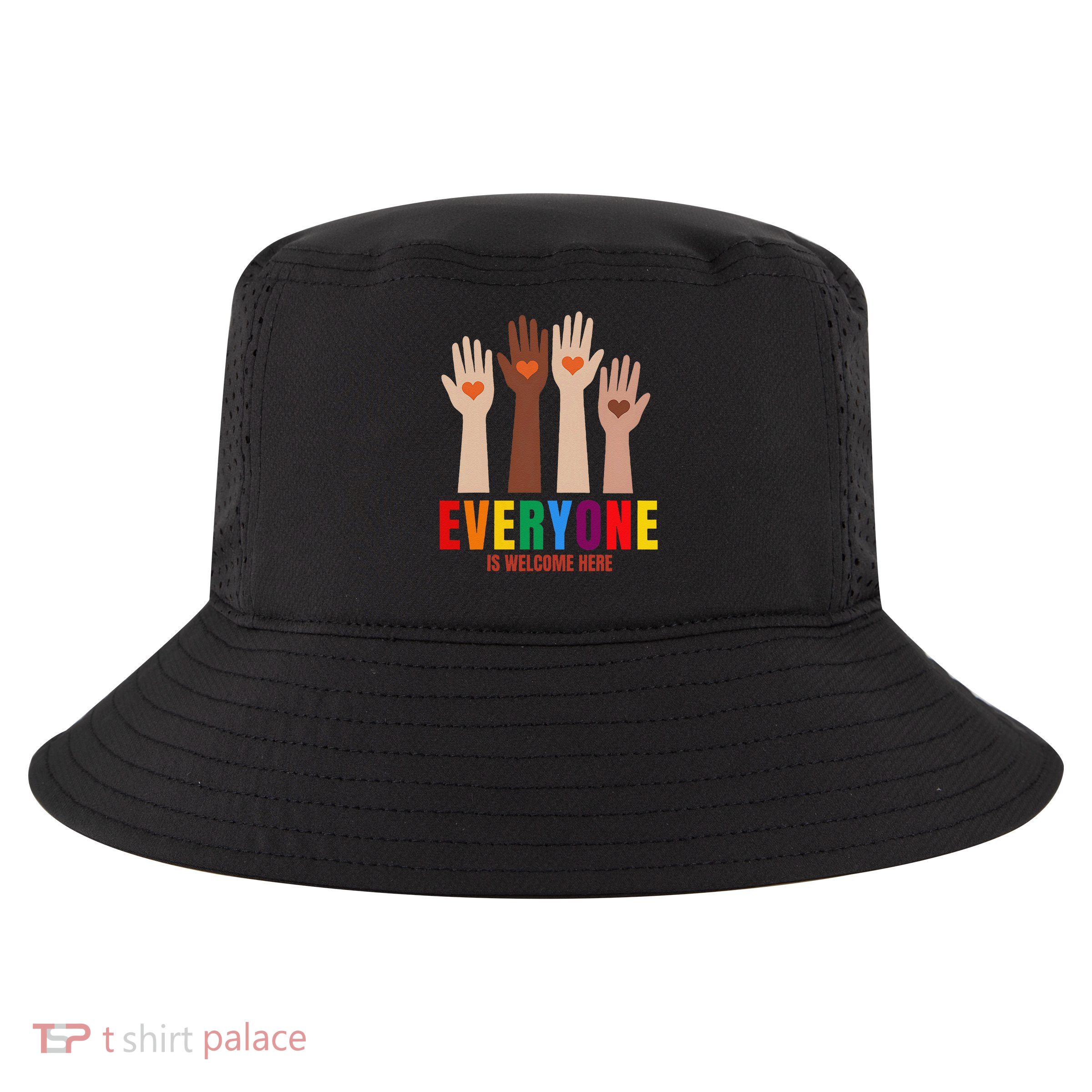Everyone Is Welcome Here Idaho Teachers Inspiring Unity Cool Comfort Performance Bucket Hat
