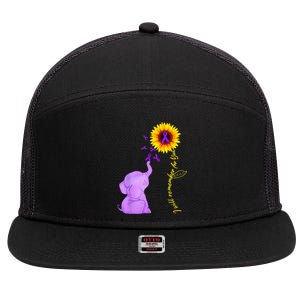 Elephant I Will Remember For You Sunflower Alzheimer 7 Panel Mesh Trucker Snapback Hat