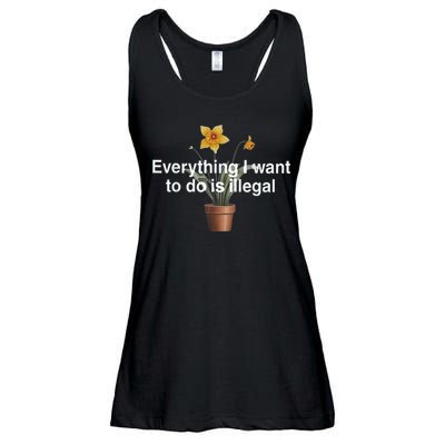 Everything I Want To Do Is Illegal Flower Ladies Essential Flowy Tank