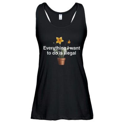 Everything I Want To Do Is Illegal Flower Ladies Essential Flowy Tank