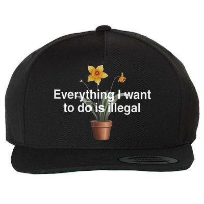 Everything I Want To Do Is Illegal Flower Wool Snapback Cap