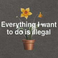 Everything I Want To Do Is Illegal Flower Cotton Canvas Backpack