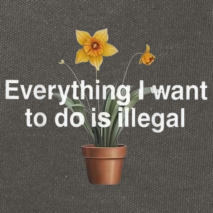 Everything I Want To Do Is Illegal Flower Cotton Canvas Backpack