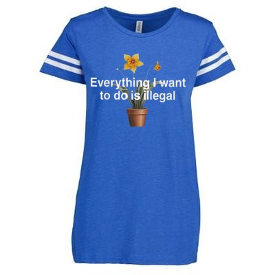 Everything I Want To Do Is Illegal Flower Enza Ladies Jersey Football T-Shirt