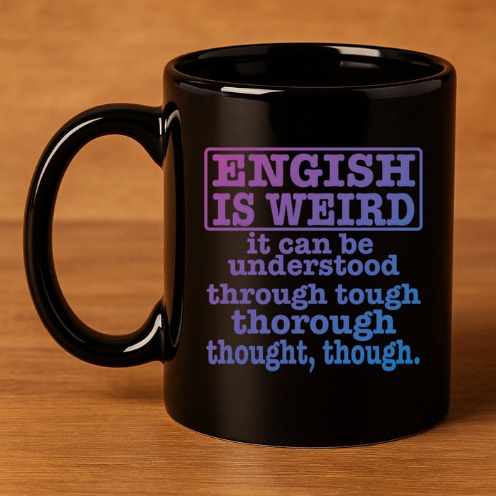 English Is Weird Gift 11oz C Handle Ceramic Mug