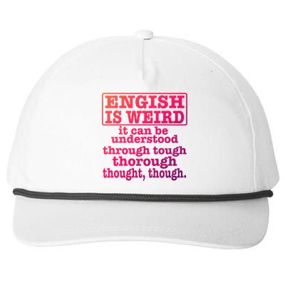 English Is Weird Gift Snapback Five-Panel Rope Hat