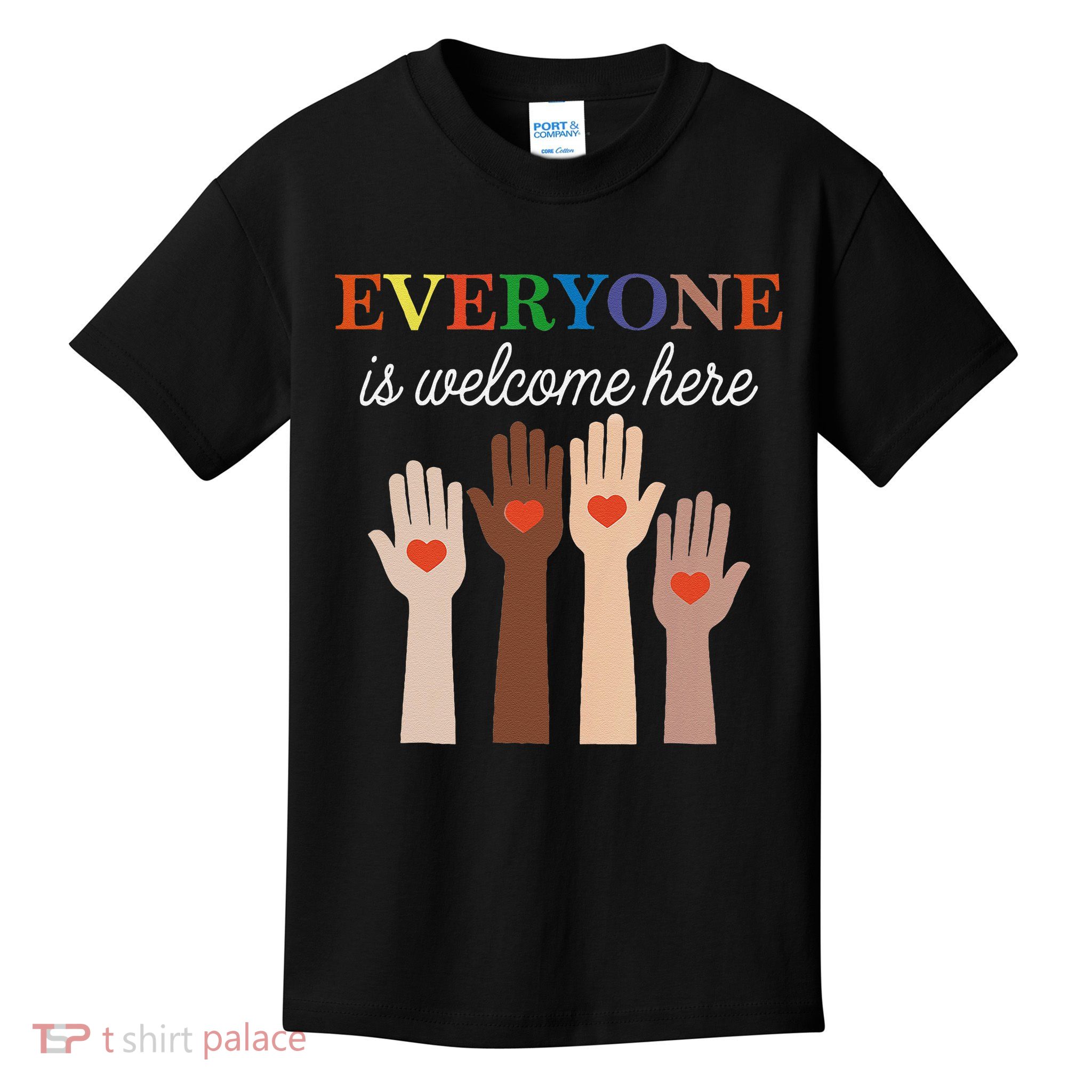 Everyone Is Welcome Here Idaho Teacher Kids T-Shirt
