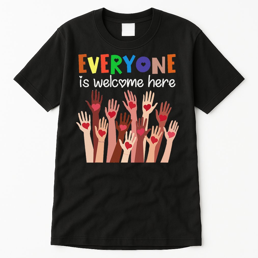 Everyone Is Welcome Here Idaho Teacher Women Tall T-Shirt
