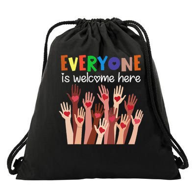 Everyone Is Welcome Here Idaho Teacher Women Drawstring Bag