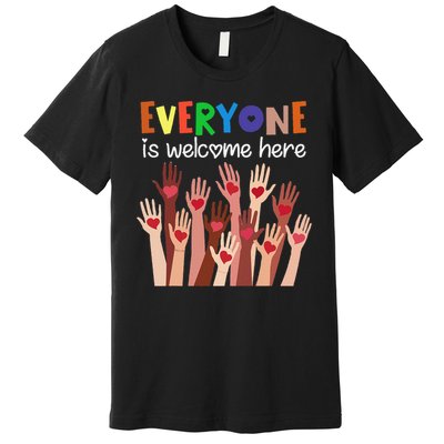 Everyone Is Welcome Here Idaho Teacher Women Premium T-Shirt
