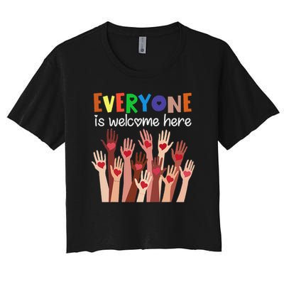 Everyone Is Welcome Here Idaho Teacher Women Crop Top