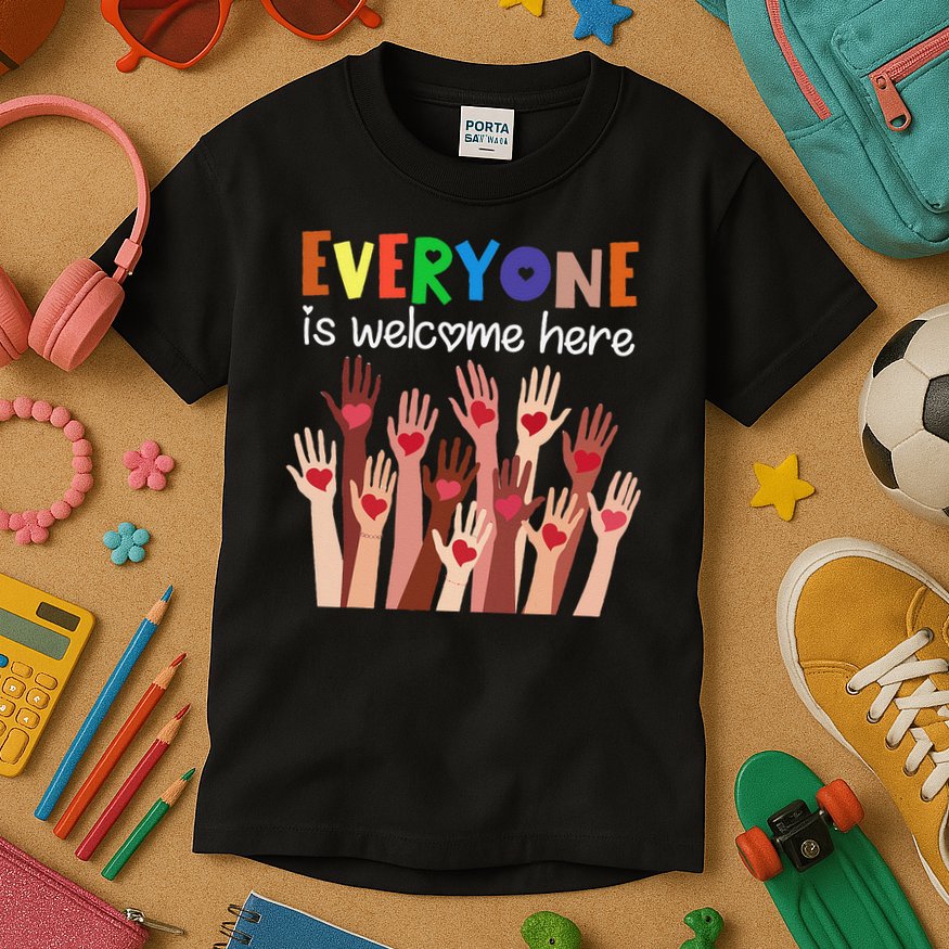 Everyone Is Welcome Here Idaho Teacher Women Kids T-Shirt