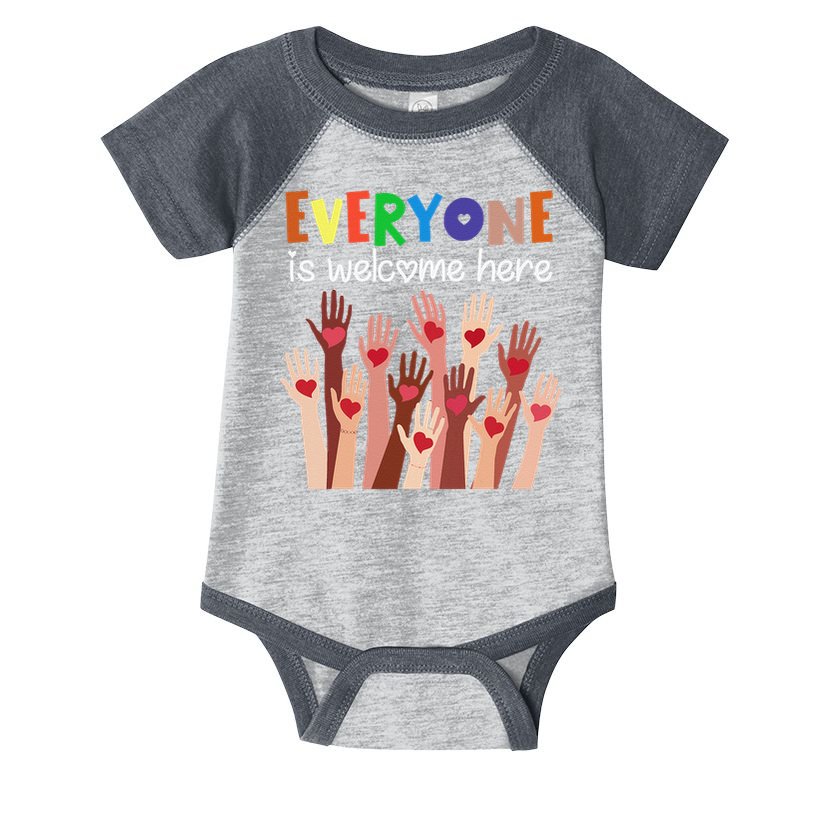 Everyone Is Welcome Here Idaho Teacher Women Infant Baby Jersey Bodysuit