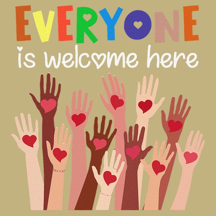 Everyone Is Welcome Here Idaho Teacher Women Button