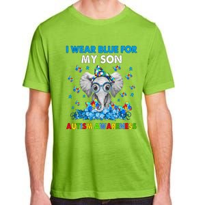 Elephant I Wear Blue For My Son Autism Awareness Cute Gift Adult ChromaSoft Performance T-Shirt