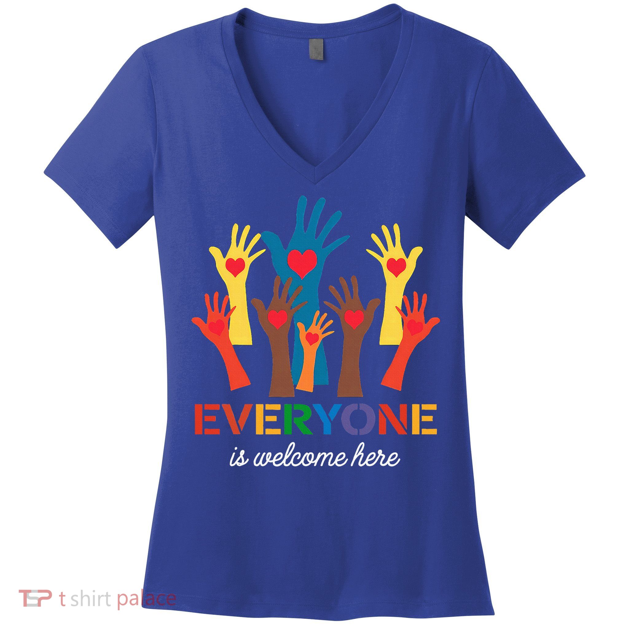 Everyone Is Welcome Here Idaho Teacher  Women's V-Neck T-Shirt