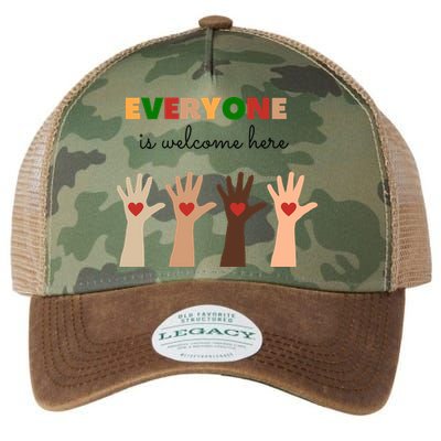 Everyone Is Welcome Here Equality Kindness Inspirational  Legacy Tie Dye Trucker Hat