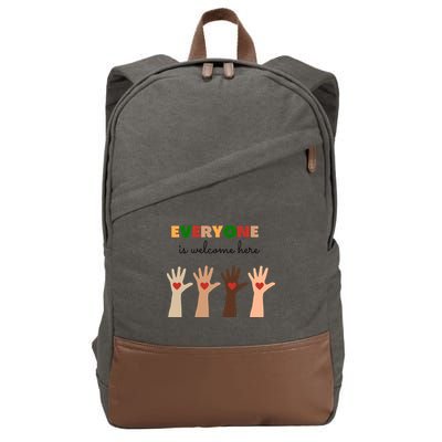 Everyone Is Welcome Here Equality Kindness Inspirational  Cotton Canvas Backpack