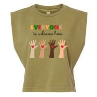 Everyone Is Welcome Here Equality Kindness Inspirational  Garment-Dyed Women's Muscle Tee
