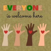 Everyone Is Welcome Here Equality Kindness Inspirational  Garment-Dyed Women's Muscle Tee