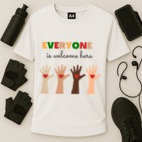 Everyone Is Welcome Here Equality Kindness Inspirational  Cooling Performance Crew T-Shirt