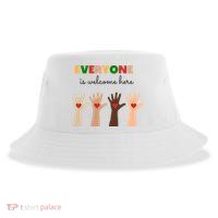 Everyone Is Welcome Here Equality Kindness Inspirational  Sustainable Bucket Hat