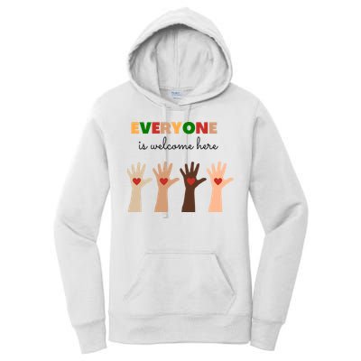 Everyone Is Welcome Here Equality Kindness Inspirational  Women's Pullover Hoodie