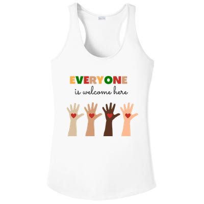 Everyone Is Welcome Here Equality Kindness Inspirational  Ladies PosiCharge Competitor Racerback Tank