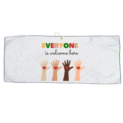 Everyone Is Welcome Here Equality Kindness Inspirational  Large Microfiber Waffle Golf Towel