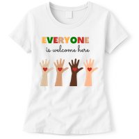 Everyone Is Welcome Here Equality Kindness Inspirational  Womens T-Shirt