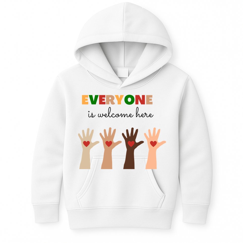 Everyone Is Welcome Here Equality Kindness Inspirational  Kids Hoodie