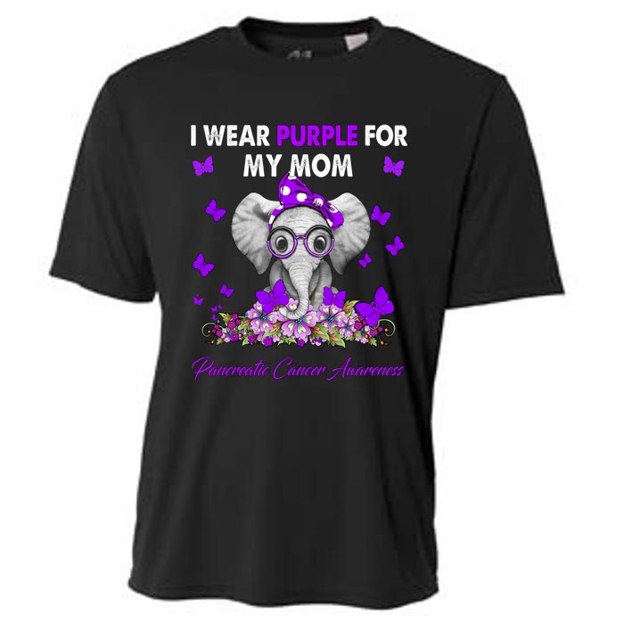 Elephant I Wear Purple For My Mom Pancreatic Cancer Cute Gift Cooling Performance Crew T-Shirt