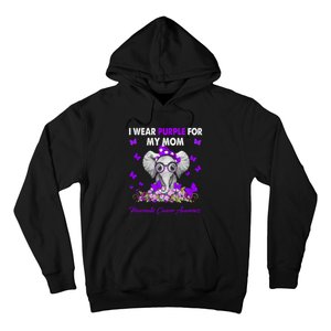 Elephant I Wear Purple For My Mom Pancreatic Cancer Cute Gift Hoodie