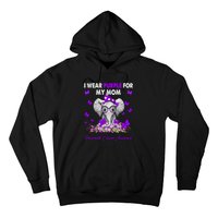 Elephant I Wear Purple For My Mom Pancreatic Cancer Cute Gift Hoodie