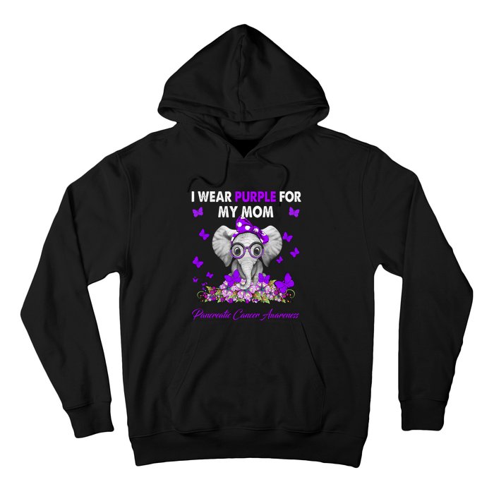 Elephant I Wear Purple For My Mom Pancreatic Cancer Cute Gift Hoodie