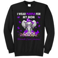 Elephant I Wear Purple For My Mom Pancreatic Cancer Cute Gift Sweatshirt