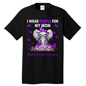 Elephant I Wear Purple For My Mom Pancreatic Cancer Cute Gift Tall T-Shirt