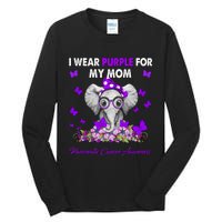 Elephant I Wear Purple For My Mom Pancreatic Cancer Cute Gift Tall Long Sleeve T-Shirt