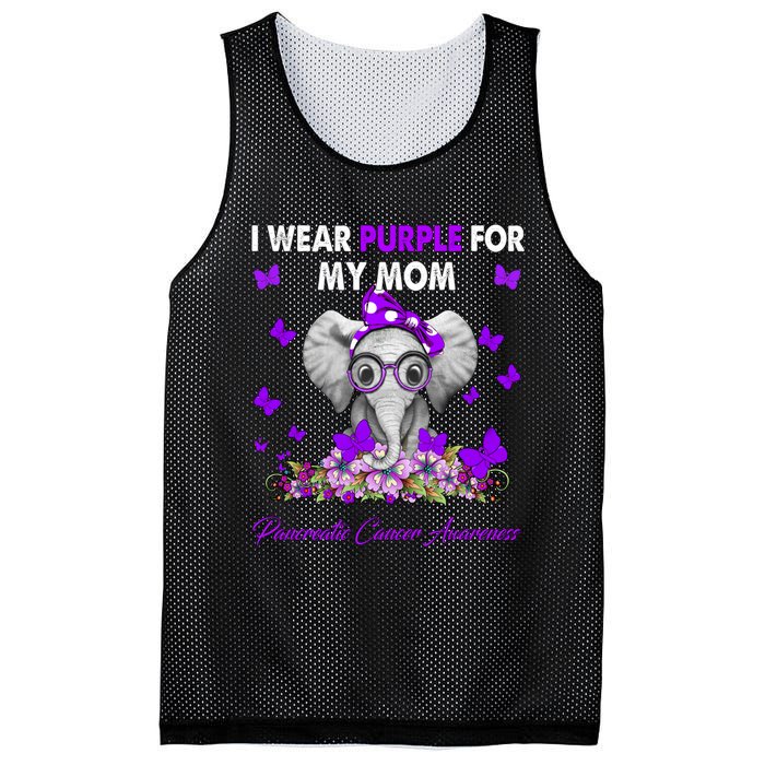 Elephant I Wear Purple For My Mom Pancreatic Cancer Cute Gift Mesh Reversible Basketball Jersey Tank