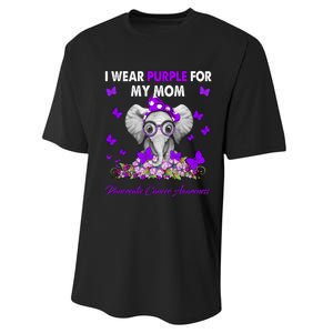 Elephant I Wear Purple For My Mom Pancreatic Cancer Cute Gift Performance Sprint T-Shirt