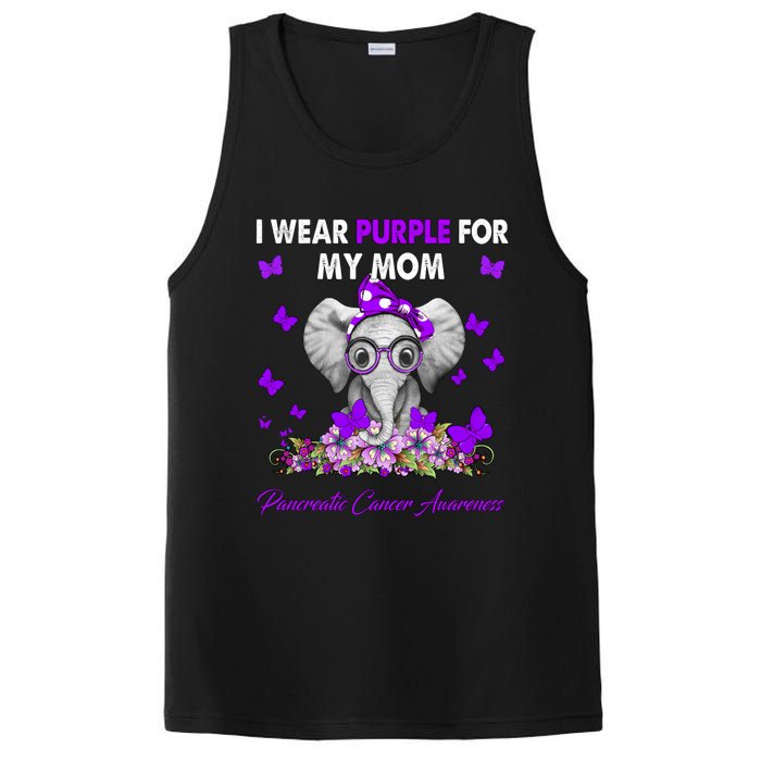 Elephant I Wear Purple For My Mom Pancreatic Cancer Cute Gift PosiCharge Competitor Tank