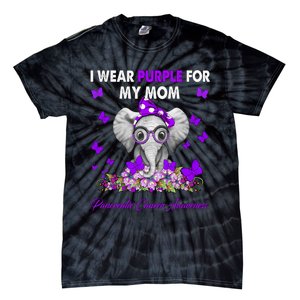 Elephant I Wear Purple For My Mom Pancreatic Cancer Cute Gift Tie-Dye T-Shirt