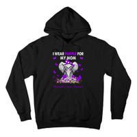 Elephant I Wear Purple For My Mom Pancreatic Cancer Cute Gift Tall Hoodie