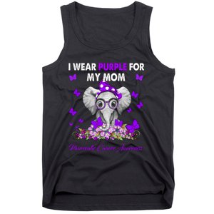 Elephant I Wear Purple For My Mom Pancreatic Cancer Cute Gift Tank Top