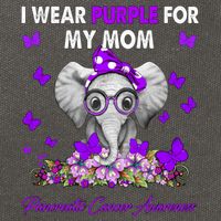 Elephant I Wear Purple For My Mom Pancreatic Cancer Cute Gift Cotton Canvas Backpack
