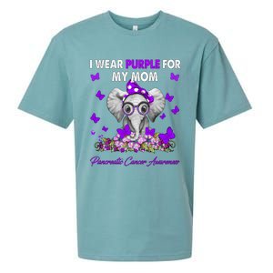 Elephant I Wear Purple For My Mom Pancreatic Cancer Cute Gift Sueded Cloud Jersey T-Shirt