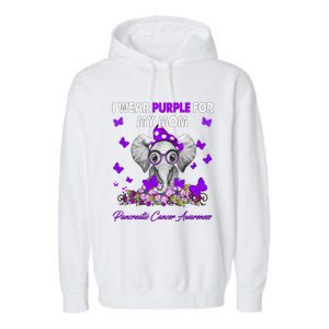 Elephant I Wear Purple For My Mom Pancreatic Cancer Cute Gift Garment-Dyed Fleece Hoodie